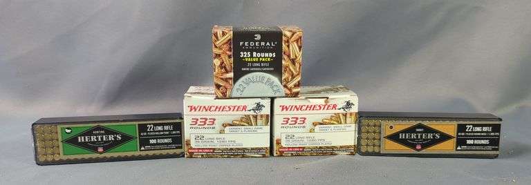 Winchester, Herter's, And Federal .22 LR Ammo, Approx 1191 Rds, Local Pickup Only image