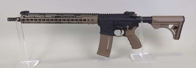 Anderson Manufacturing AM-15 300 Blackout Rifle SN# 16424070, Adjustable Stock, Flip Up Peep Sights image