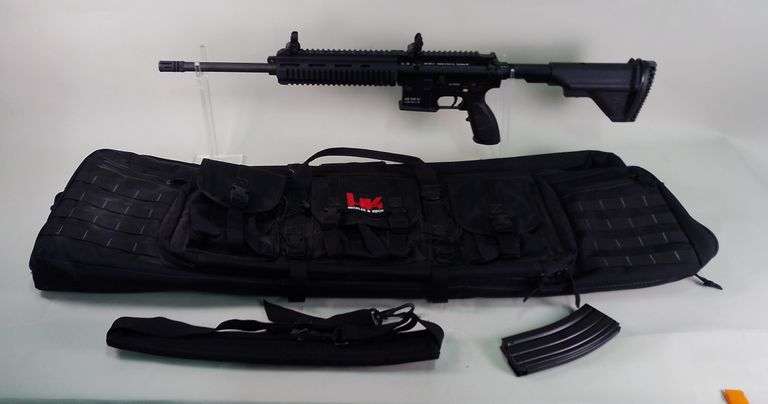 Heckler & Koch MR 556 A1 5.56mm x 45 Rifle SN# 241-302233, Troy Industries Folding Battle Sights, Adjustable Stock, Padded Nylon Sling, In Soft Case image