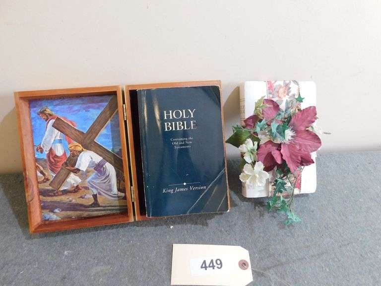 1 King James Bible (in box), 1 study Bible