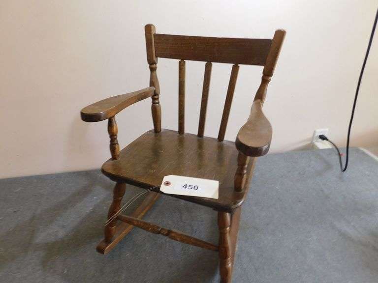 Kids size wooden rocker