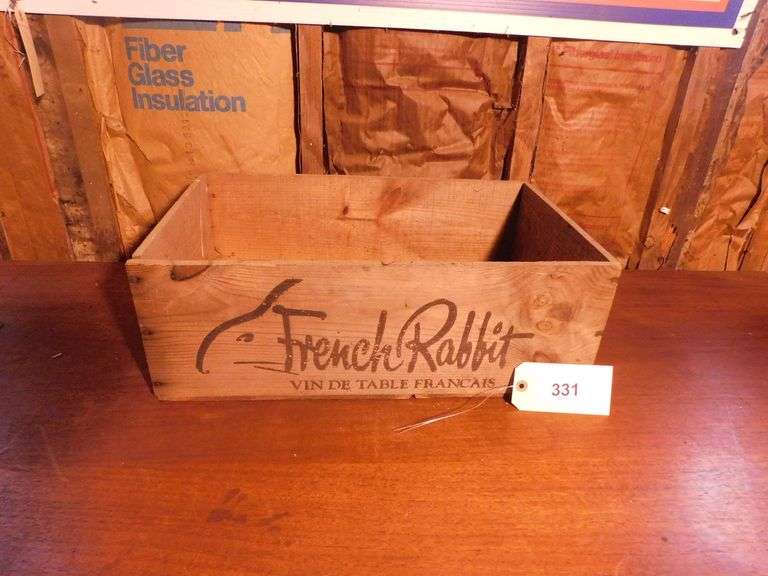 French Rabbit Wooden Box, 20 1/2"X7"X13"