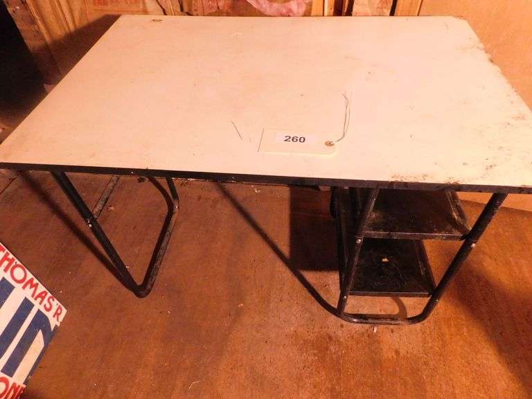 Wood Composite Work Desk With Metal Legs & Shelf, 3'X29"X2'