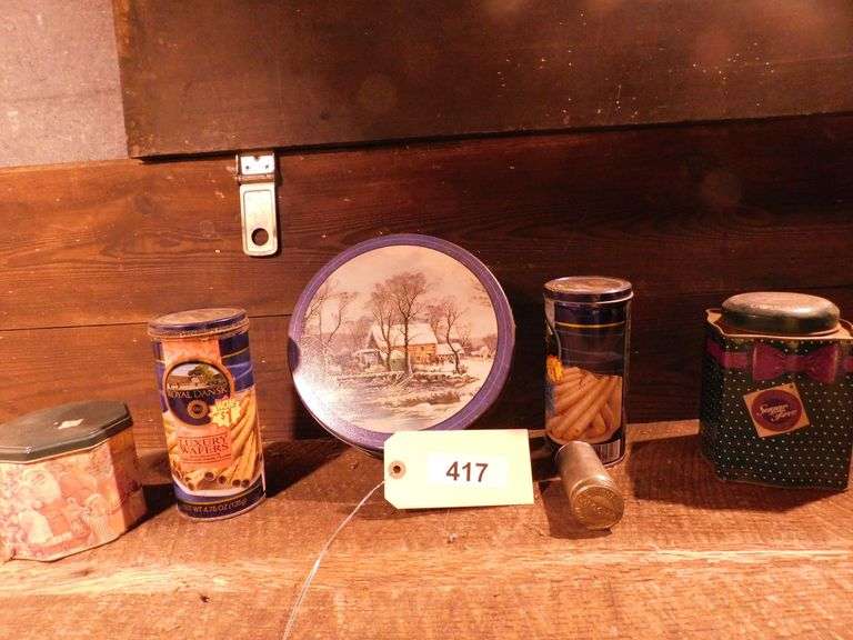 Lot Of 6 Tins - Cookie Tins, and Colgate Shaving Bar Tin