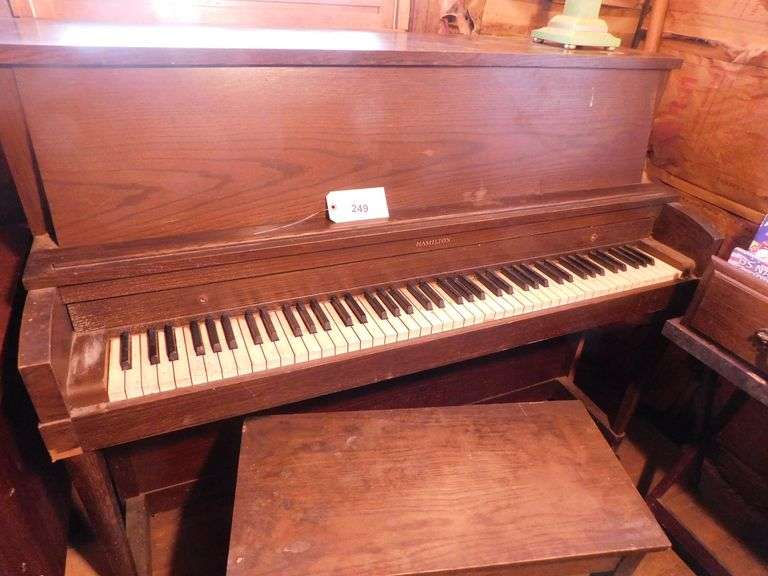 Hamilton By Baldwin Upright Piano With Bench, 56"LX45"HX25"Deep (Lamp Not Included)