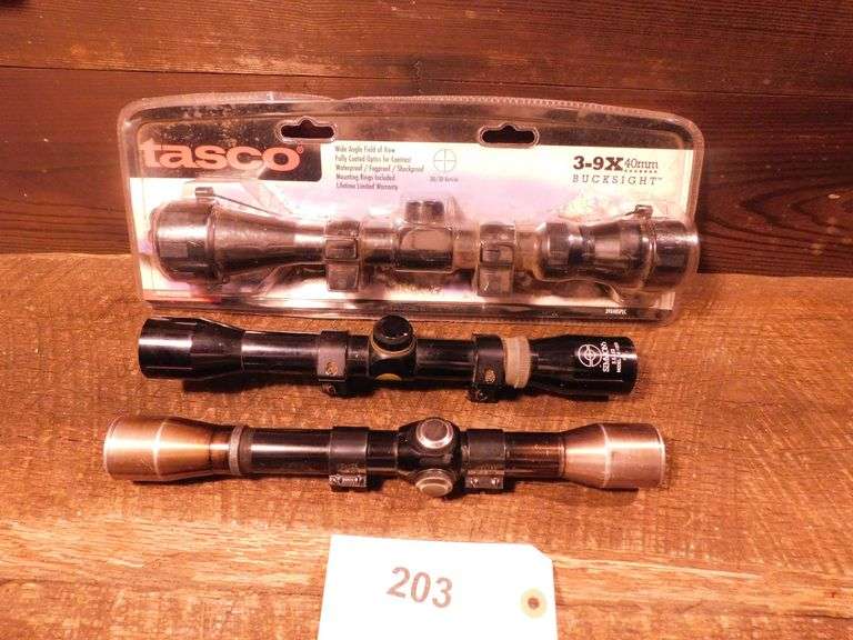 Weaver Lyman All American 4X Scope, Simmons 2.5x32 Model #1005, Tasco 3X9X40 New In Box