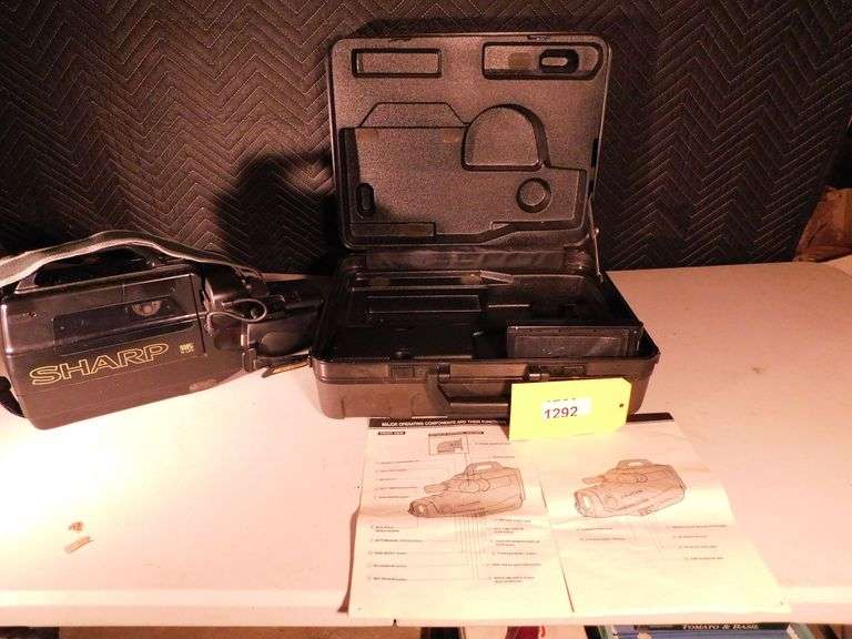 Sharp VHS Camcorder w/Battery, Charger, case and manual
