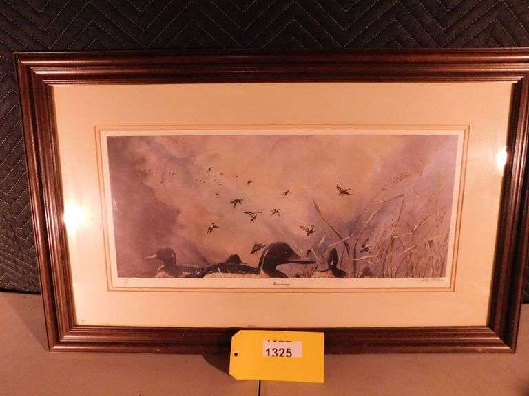32 1/2" x 20 1/2" Lithograph "Incoming" by Allen Montague, #437 of 500 autographed by artist