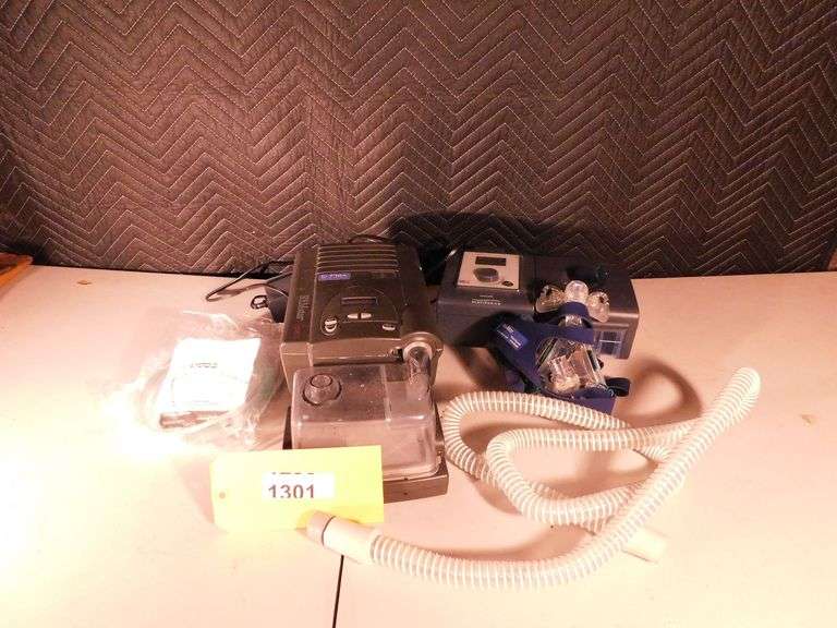 Lot of 2 CPAP machines 1 Philips Respironics and 1 REMStar pro 2 w hoses and mask