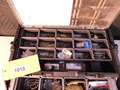 Husky 22" Cantelever professional organizer with anchors, nuts, bolts, hooks, misc electrical