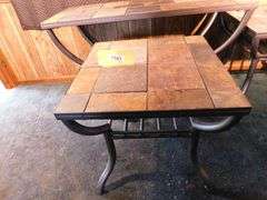 Lot of 2 tables size 24"x23"x24" AND 1 table 48"x28"x20" w/stone tops