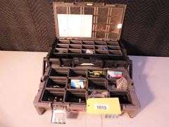 Husky 22" Cantelever professional organizer with anchors, nuts, bolts, hooks, misc electrical