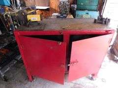 Job Box 2 door all metal  with Vice 49" x 42 1/2" x 24 1/2"