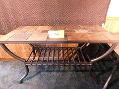 Lot of 2 tables size 24"x23"x24" AND 1 table 48"x28"x20" w/stone tops
