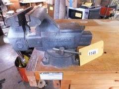 Solid Wood Work Bench with 1 Vice and a Drill Press, on Casters with four drawers
