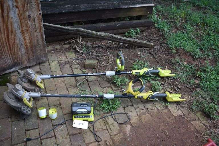 2 Ryobi weed eater with battery and charger