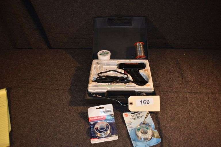 Weller soldering iron with case, solder and rosin