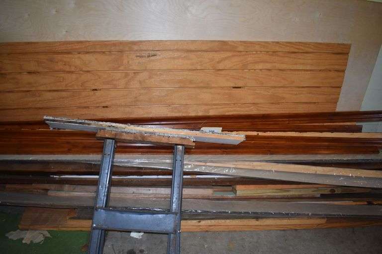 Wood trim, 2 x 4s, plywood, sawhorse