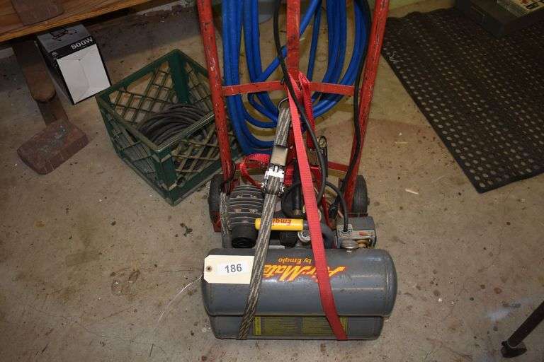 Emgol air compressor with dolly and hose only