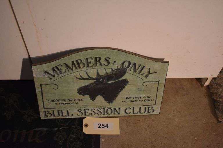 Bull session club sign