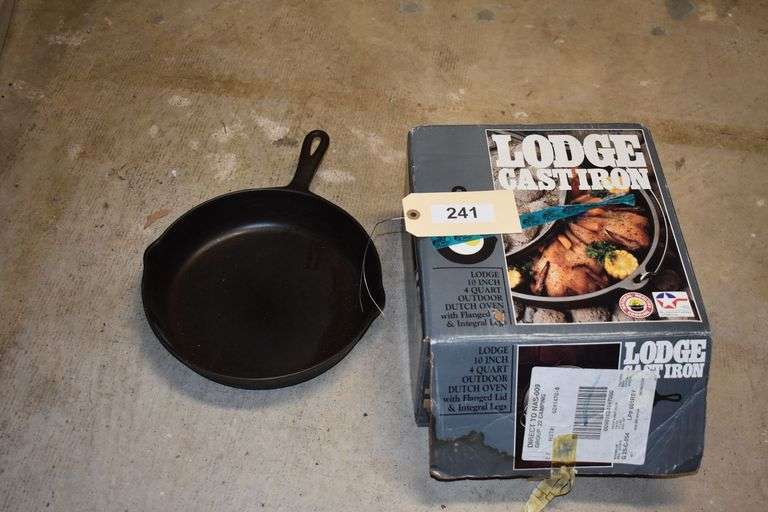 Lodge cast iron 4 quart dutch oven, cast iron skillet no brand
