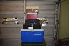 Coolers, tackle boxes, camping boxes