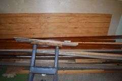 Wood trim, 2 x 4s, plywood, sawhorse