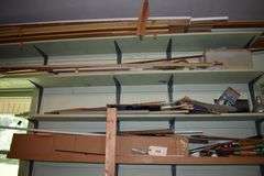 Wood trim, 2 x 4s, plywood, sawhorse