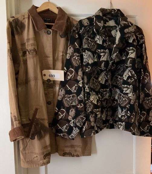 Two Ladies Horse Design Jackets, Long Jacket 1X, Short Jacket 3X image