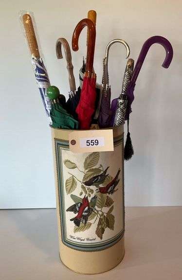 Metal Umbrella Stand With 9 Medium - Large Umbrellas image