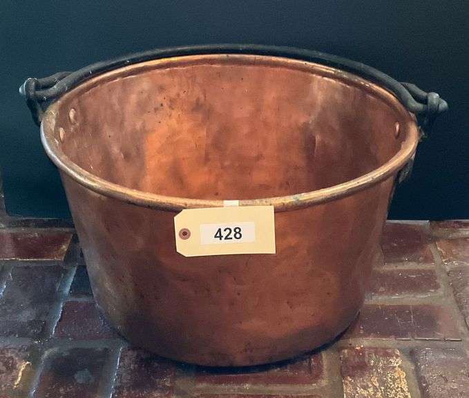 Large Handled Copper Bucket, 22'X12" image