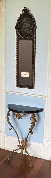 Metal And Granite Table, 21"X9"X29", Mirror 39"X11" image