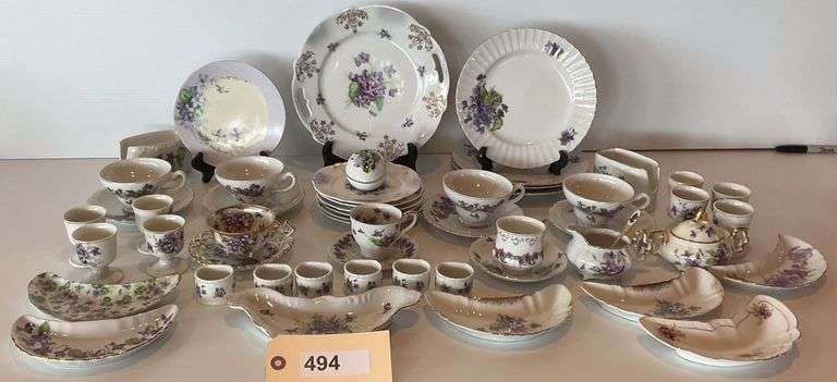 Violet China Dinnerware, Approx 50 Pieces image