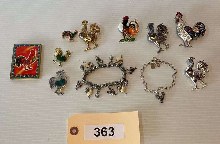 Rooster Jewelry, 10 Pieces, Small Mirror image
