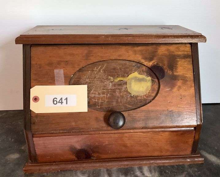 Antique Bread Box, 17"X11"X12" (Door Has Blemish) image