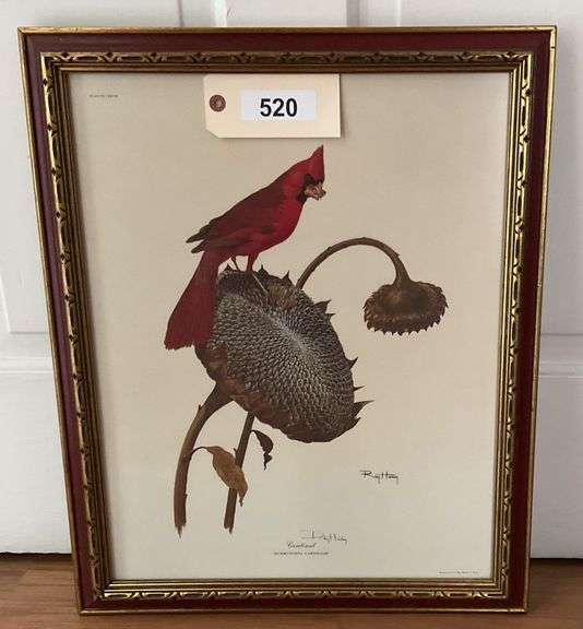 Framed Ray Harm's Cardinal Print, 23"X18" image