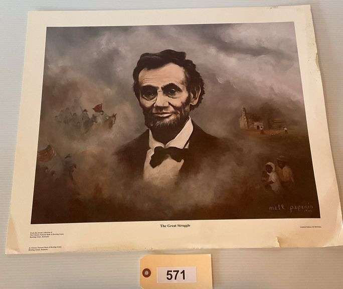 The Great Struggle" Unframed Print Of Abraham Lincoln, Small Tear image