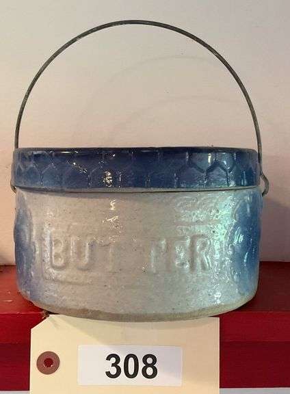 Salt Glazed Ceramic Covered Butter Tub image