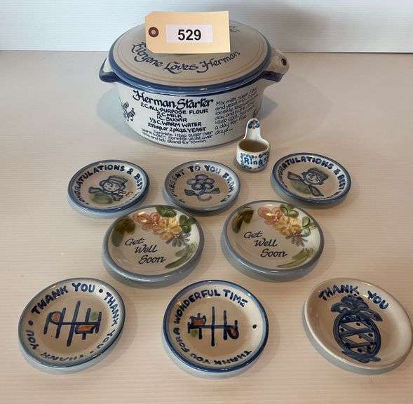 L.S. Herman Starter Bowl, 8 Small Plates, Small Ring Holder image