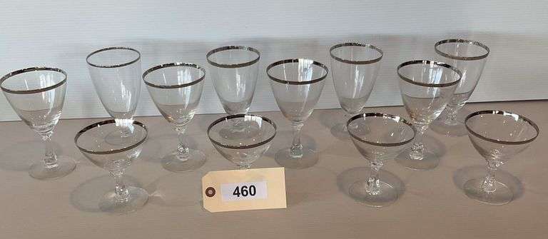 Lenox Maywood Crystal Stemware, 12 Goblets, 14 Ice Teas, 11 Sherbets image