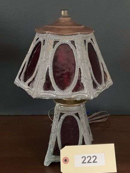 Metal And Glass Table Lamp, 14" image