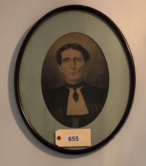 Antique Oval Framed And Matted Photograph, 20"X17" image