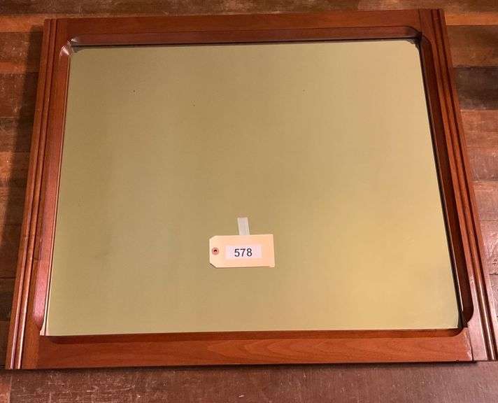 Wooden Framed Mirror, 33"X28" image