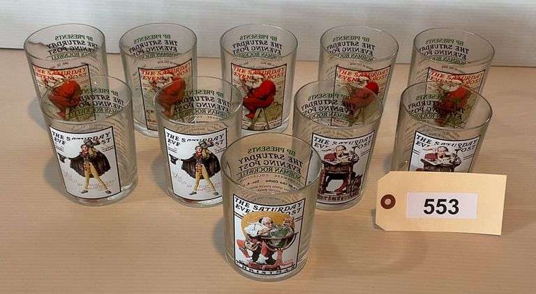 The Saturday Evening Post Christmas Glassware, 10 Pieces image