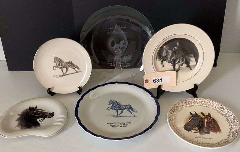 Glass And Ceramic Plates, From Adair And Metcalf Counties, And Other Horse Plates image