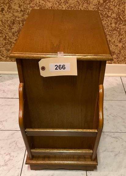 Double Sided Wooden Storage Table, 22"X13"X21" image