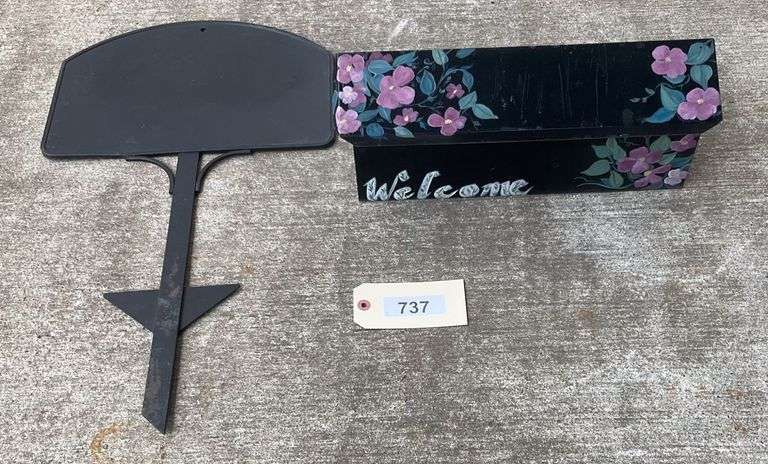 Metal Welcome Mail Box, Address Sign image
