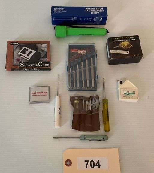Precision Tools, 3 Measuring Tapes, Emergency All Weather Light, Survival Card & More image