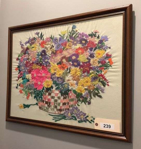 Framed Yarn Art, 20"X16" (Made By Romanza's Mother, Virginia Oliphant In 1994) image