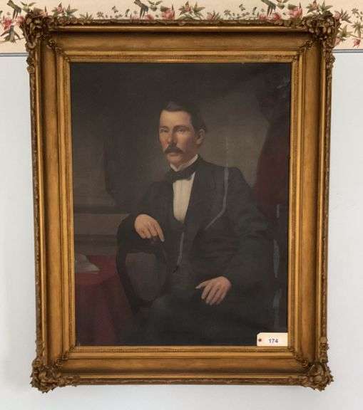 Framed Portrait Believed To Be John Isaac Cox, 29th Governor Of Tennessee, 54"X45" image